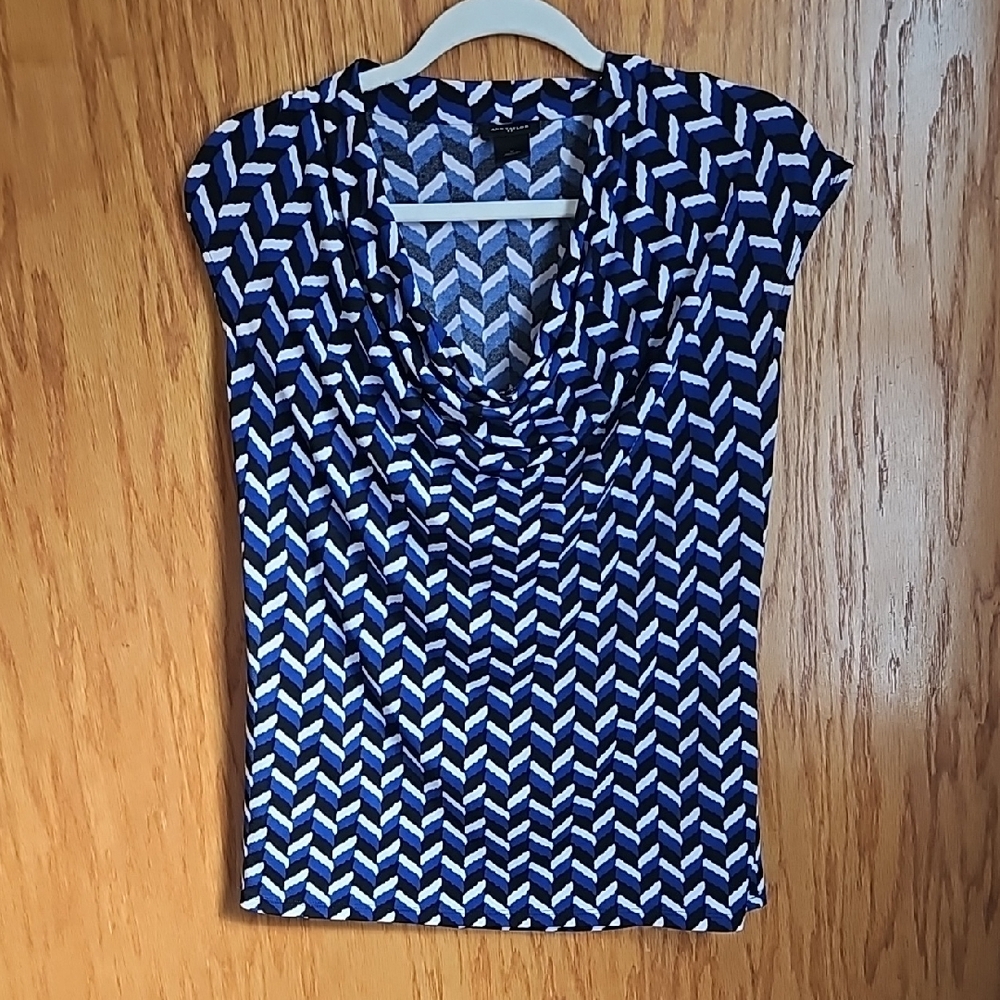 Chevron Patterned Blue Top